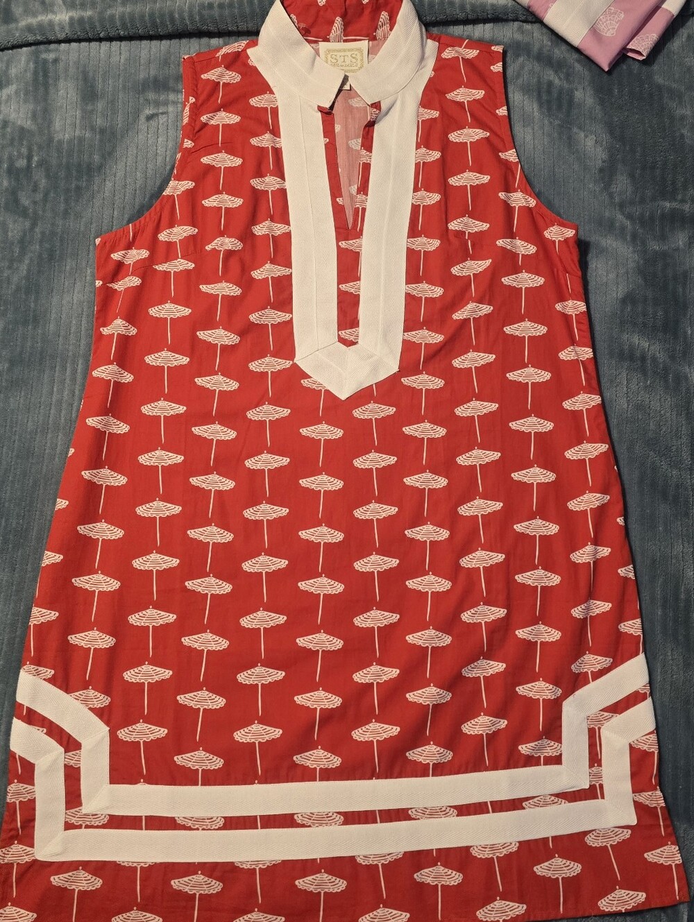 Sail to Sable Red Sleeveless Midi Dress with White Trim NWOT! - Picture 5 of 9